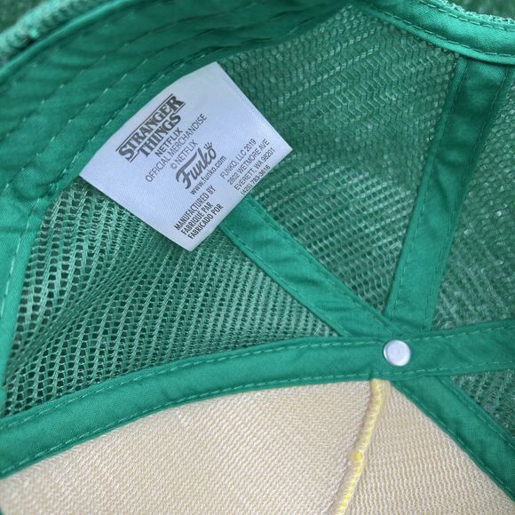 Camp '85 Know Where Stranger Things Funko Trucker Hat Yellow Green Adjustable - Picture 7 of 7